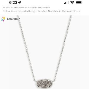 Kendra Scott Silver Drusy Elisa Necklace